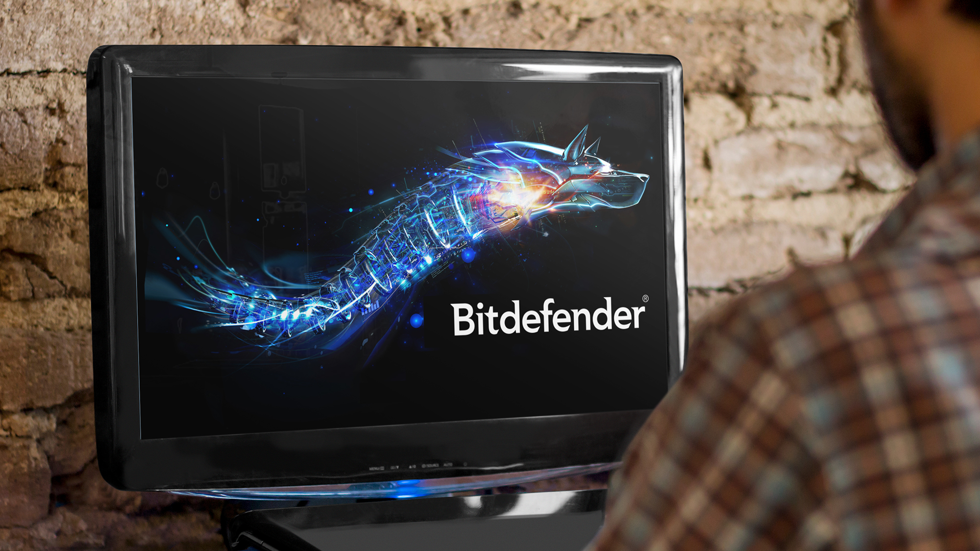 تصویر لوگوی آنتی ویروس Bitdefender بر روی نمایشگر یک سیستم
