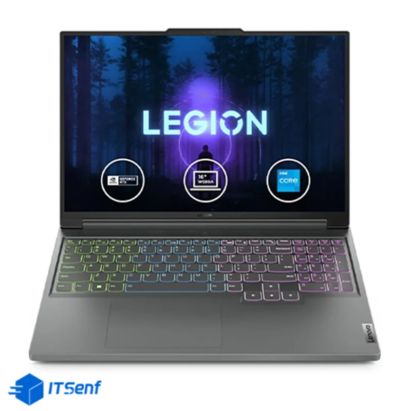 لپ تاپ 16 اینچی لنوو مدل Legion5 Slim/i7-13700H/64GB/1TB SSD/8GB-RTX4060/Grey کاستوم شده - Legion Slim 5 16IRH8