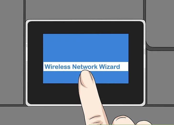 گزینه Wireless Network Wizard پنل پرینتر اچ پی
