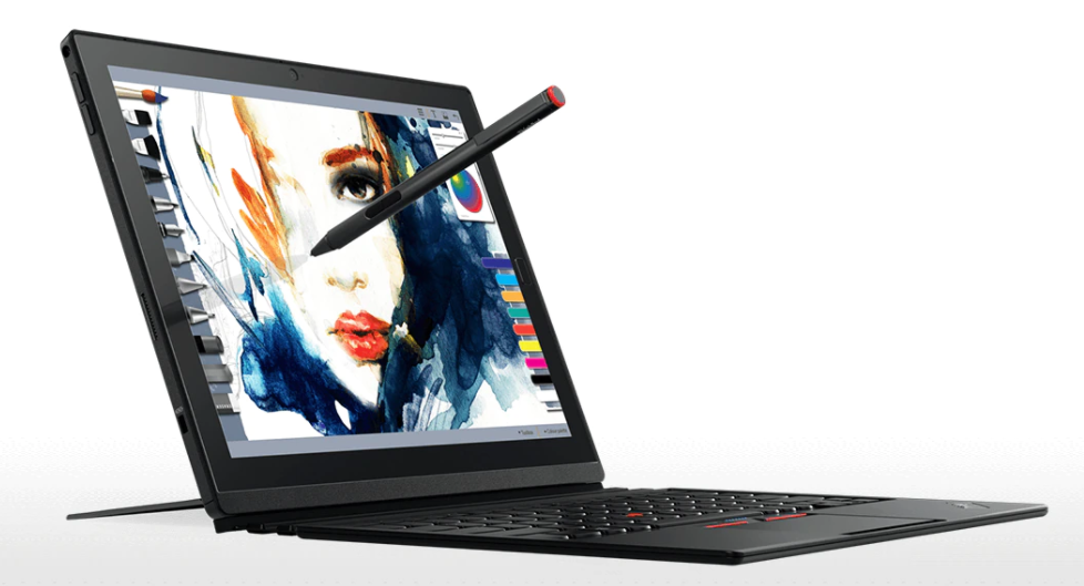 تصویر یک لپ تاپ از سری X لپ‌تاپ‌های ThinkPad با قلم نوری